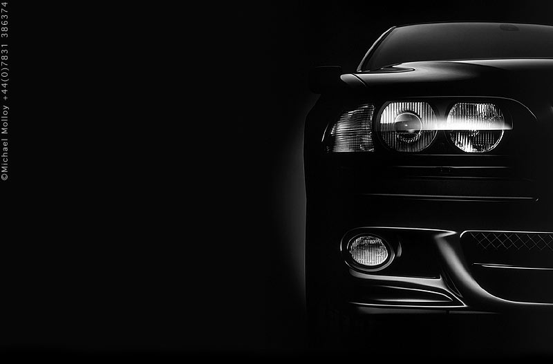 Black Car Photographed in Studio