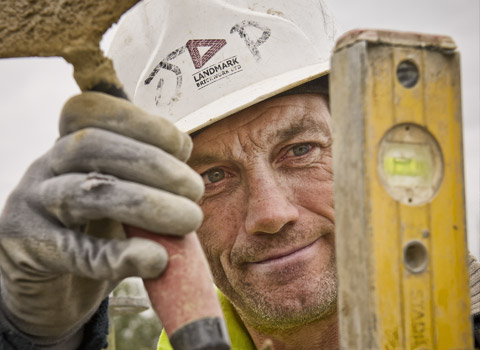 Bricklayer on a site in East London