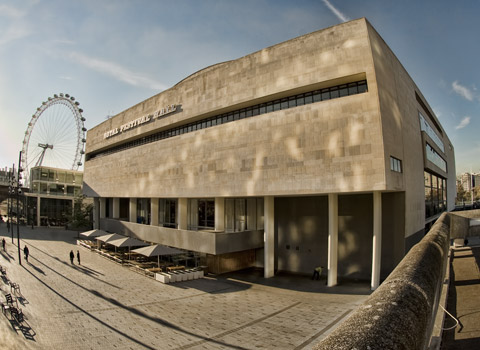 Royal Festival Hall in dappled sunlight photographed with a Nikon camera