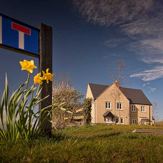 New build houses in the west built on a green field site