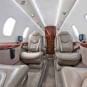 Cabin of a private jet
