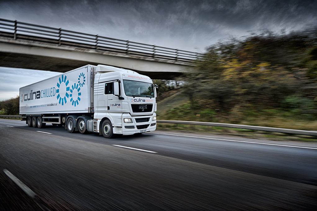 Lorry driving on a road