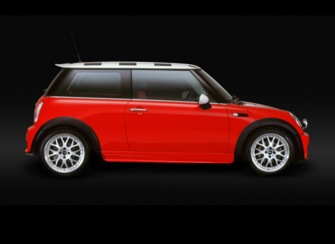 Profile of a red Mini