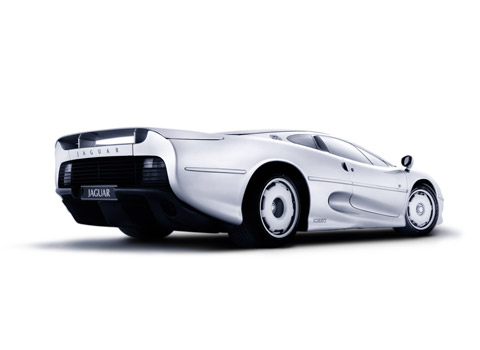 Jaguar XJ220 on a white background