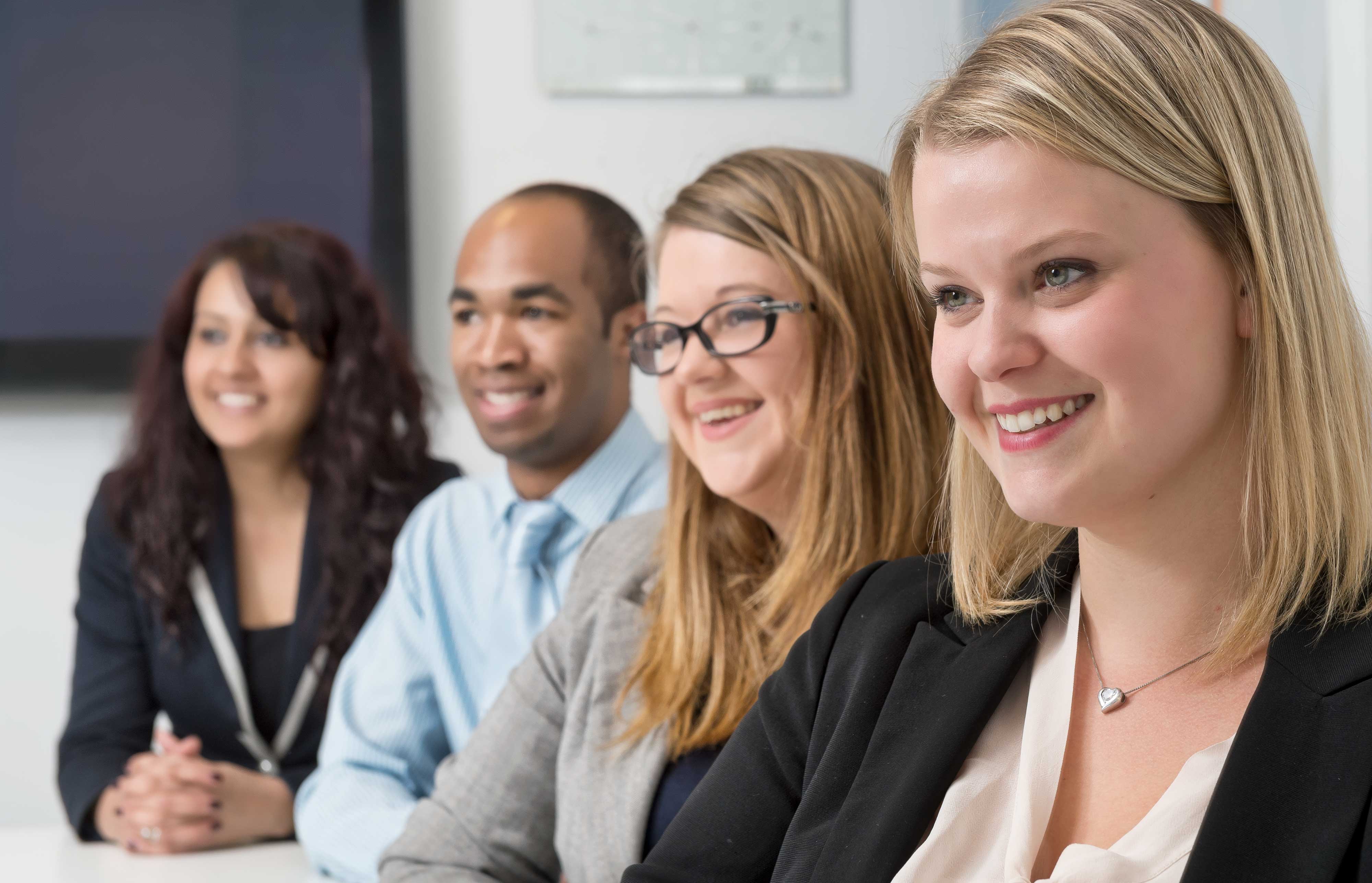 Group of happy people in an office