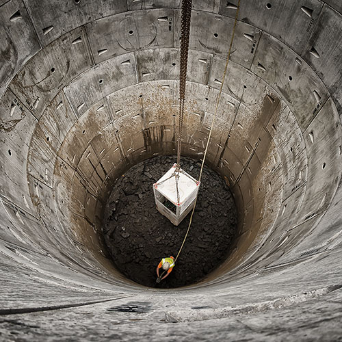 A London construction site photographed from above.