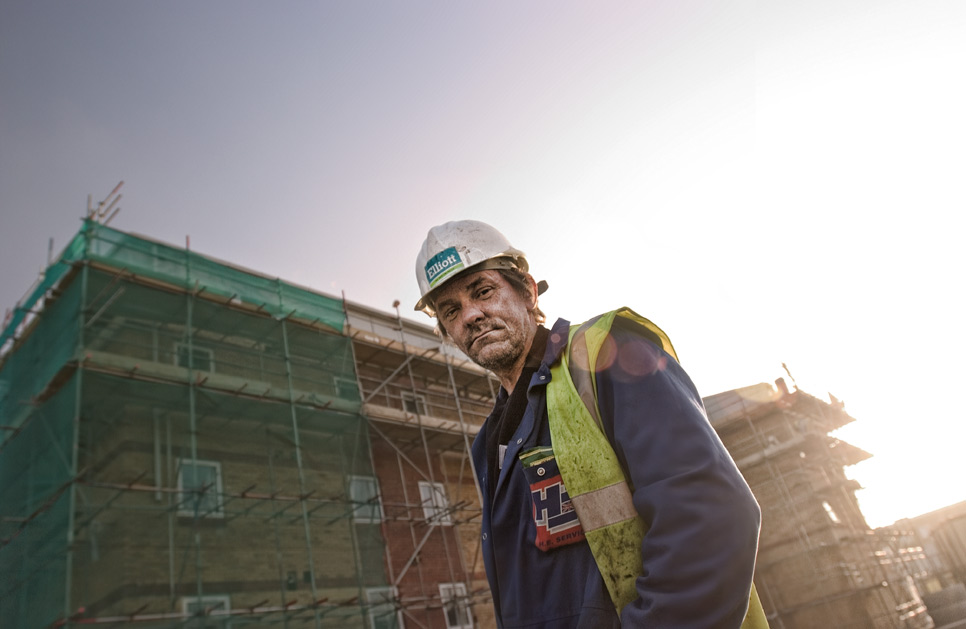 Construction worker on building site