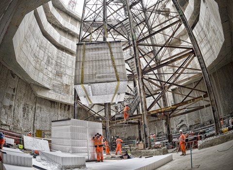 Excavation of a shaft for Crossrail