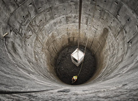 Worker in an excavation in Essex