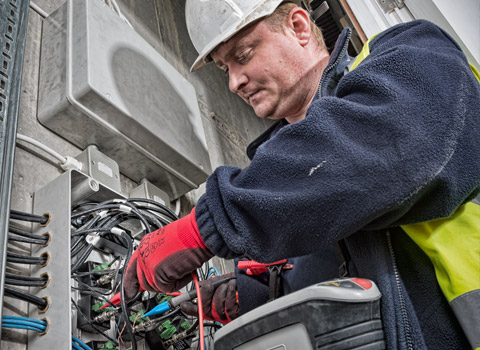 Electrician on a building site in Chelmsford