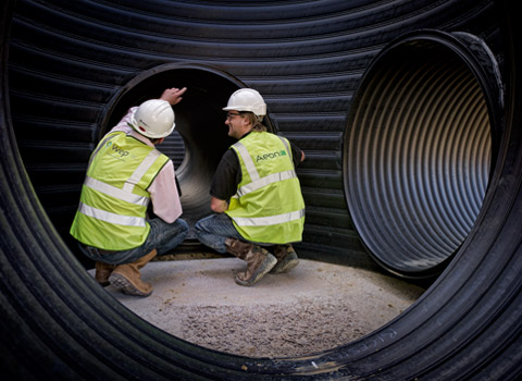 Inspecting drainage pipes in Oxfordshire