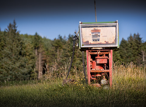 Old dilapidated petrol pump