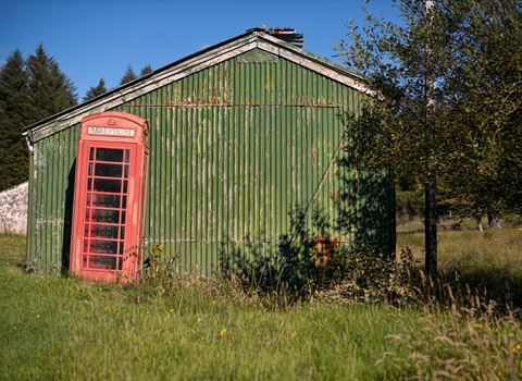 Old red phone box