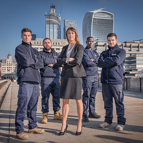 Group of employees in Central London office