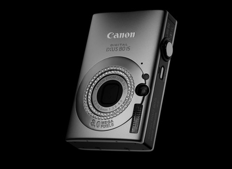 Camera on a black background