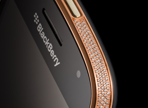 Mobile phone with diamonds